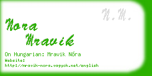 nora mravik business card