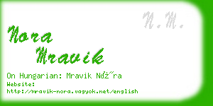 nora mravik business card